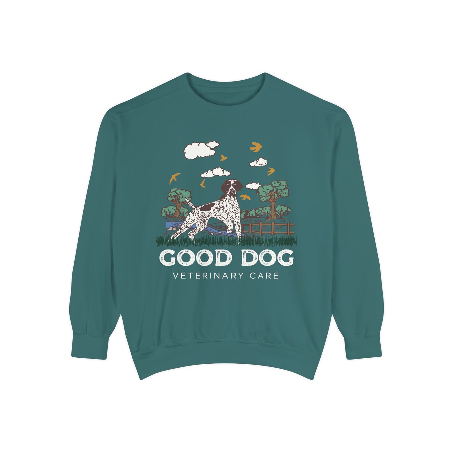 Good Dog Veterinary Care Sweatshirt - Scenic Logo Edition