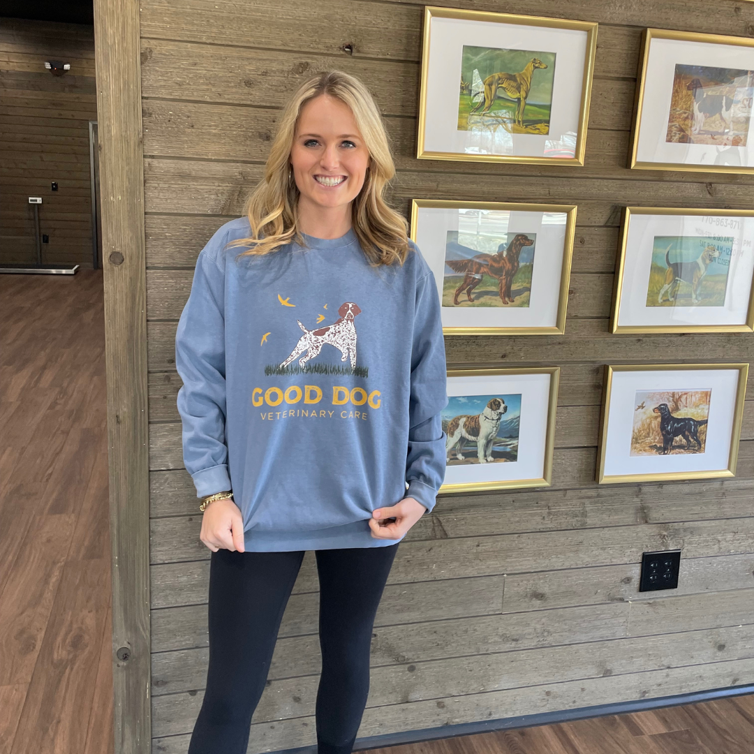 Good Dog Veterinary Care Sweatshirt - Blue Jean