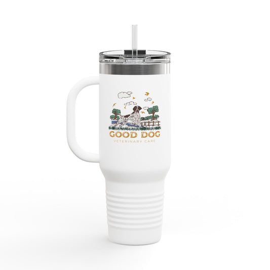 40oz Insulated Travel Mug – Good Dog Veterinary Care Scenic Logo Edition Stainless Steel Tumbler
