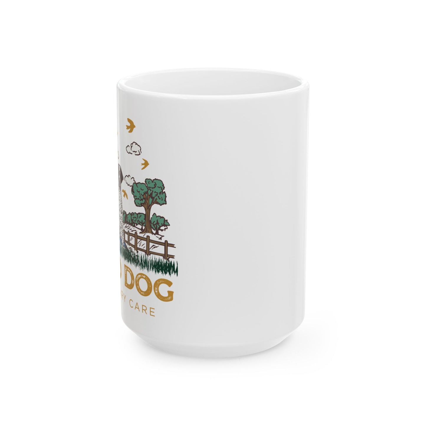 Good Dog Veterinary Care Ceramic Mug — Scenic Logo Edition (15oz)
