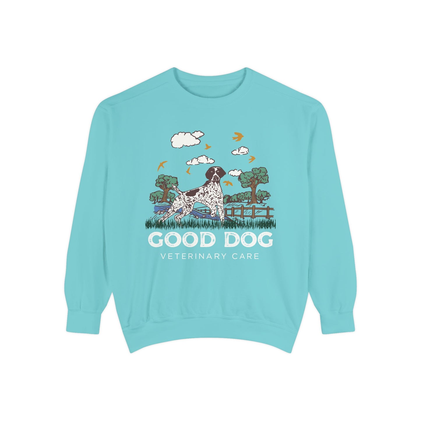 Good Dog Veterinary Care Sweatshirt - Scenic Logo Edition