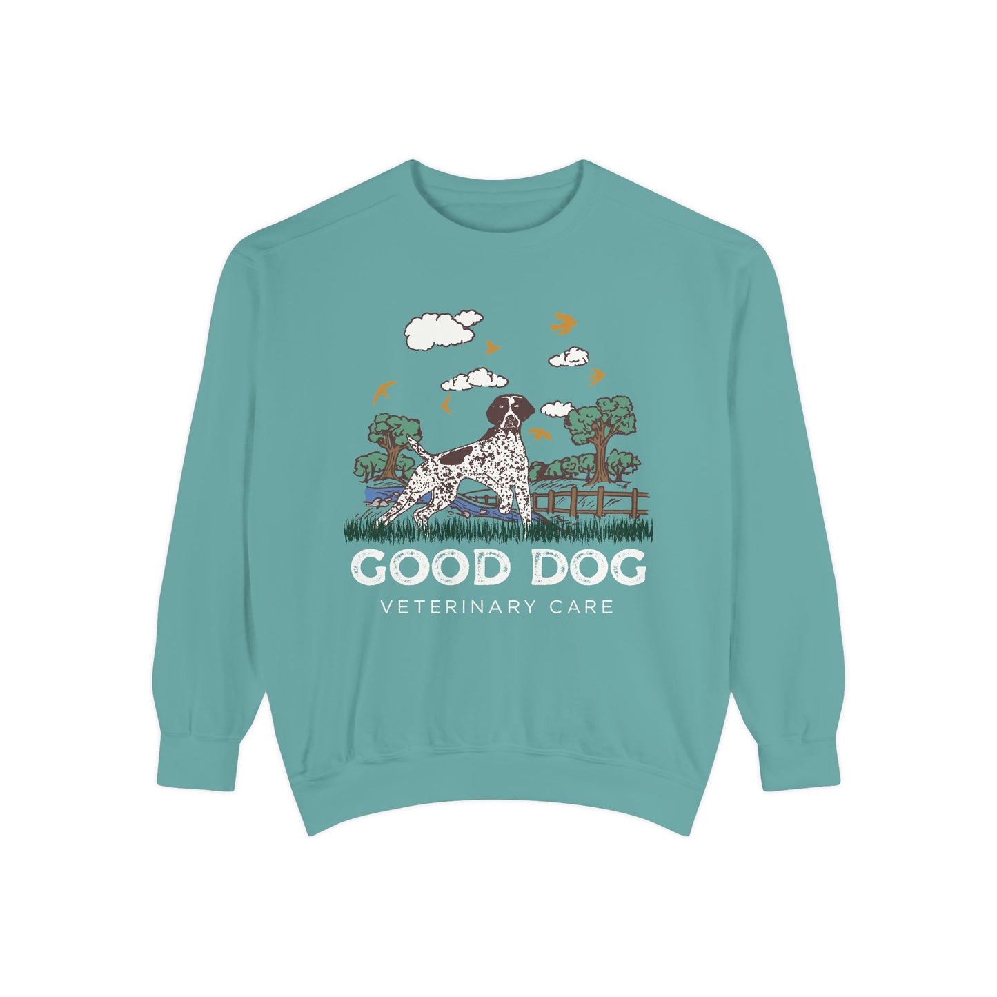 Good Dog Veterinary Care Sweatshirt - Scenic Logo Edition