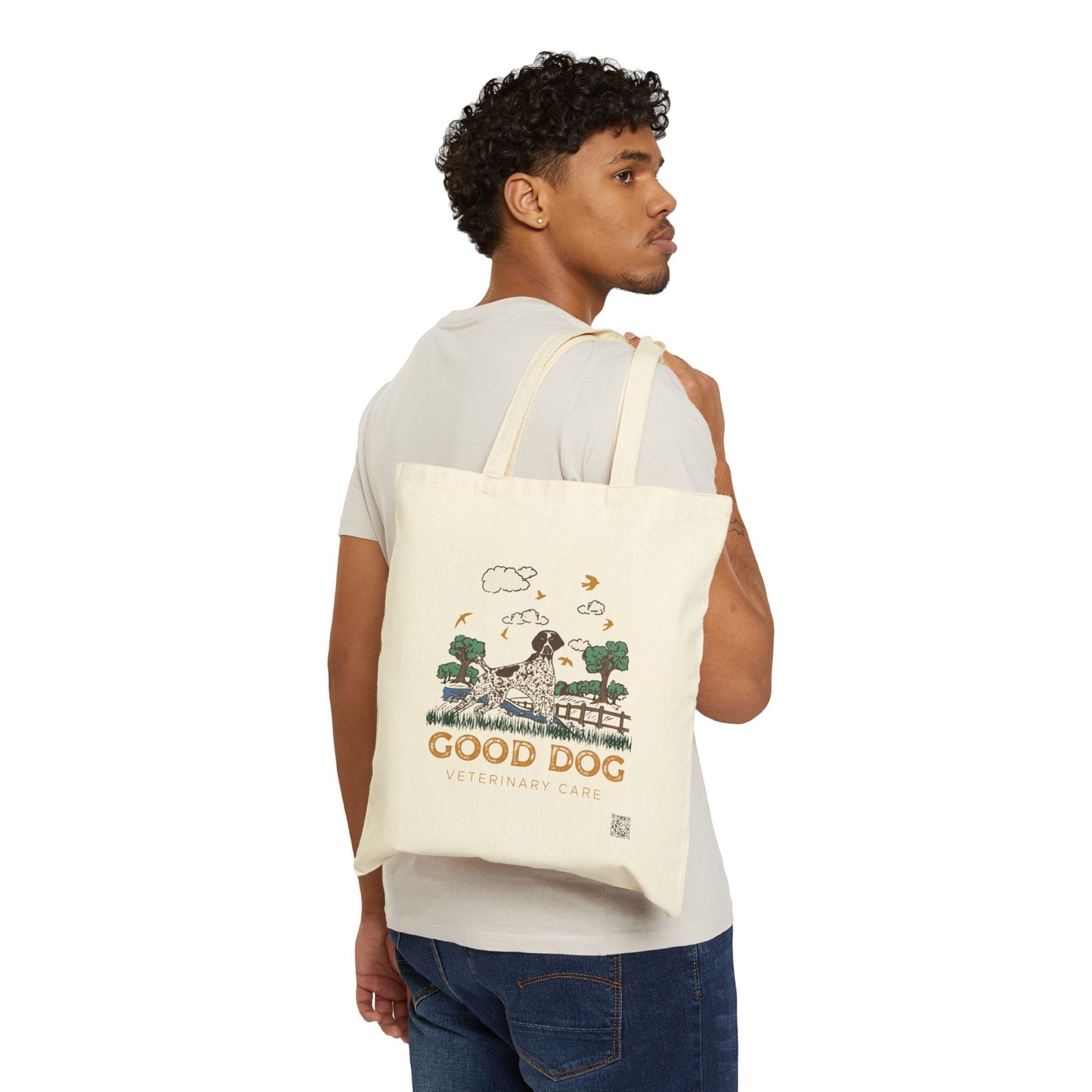 Tote Bag — "Good Dog" Canvas Tote, Scenic Logo Edition for Dog Lovers