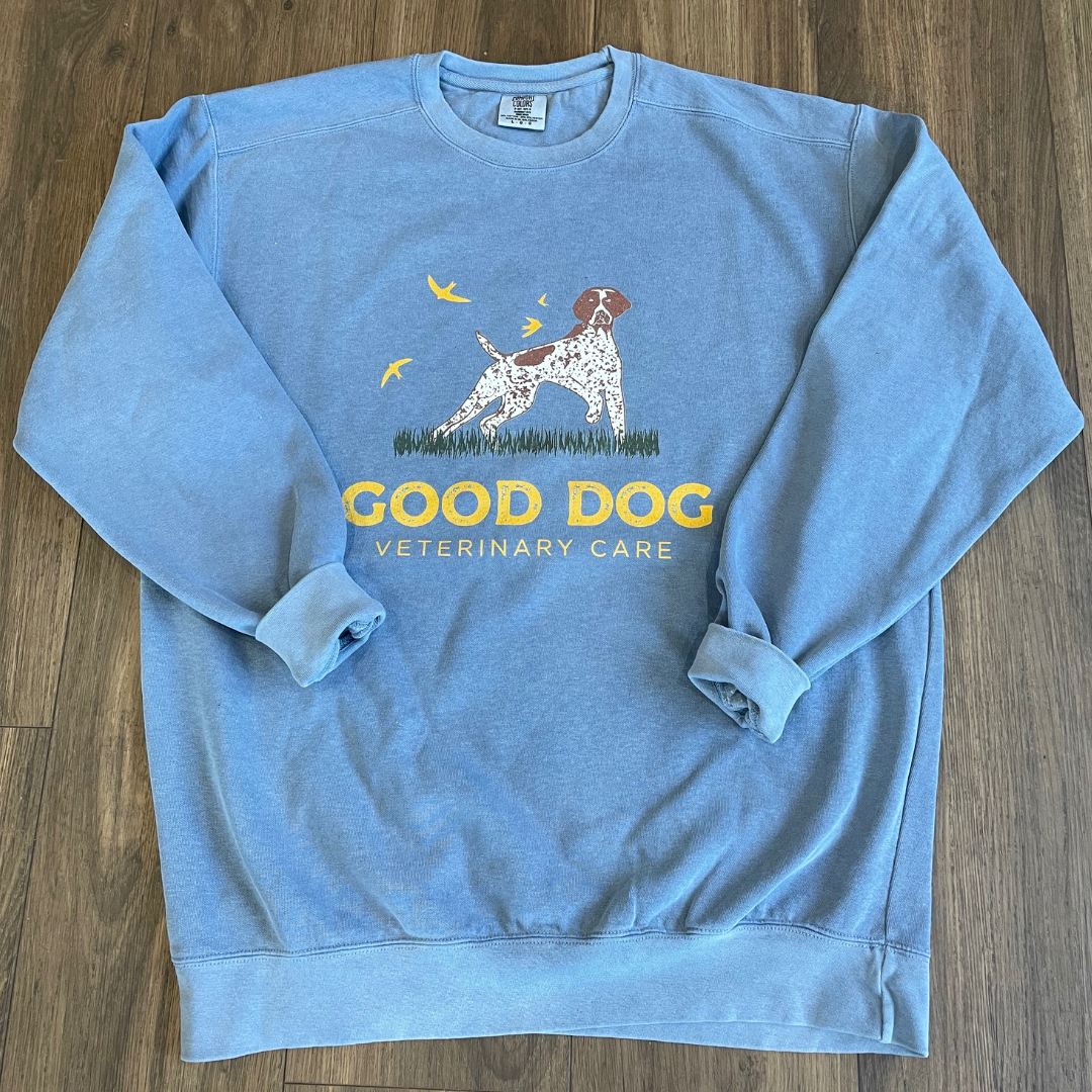 Good Dog Veterinary Care Sweatshirt - Blue Jean
